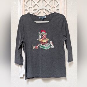 Karen Scott Kids Charcoal Gray Long Sleeve Tee